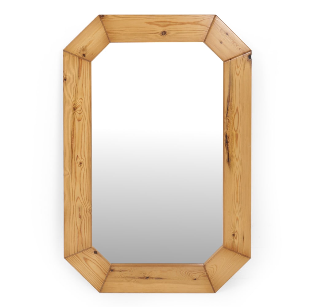 SWEDISH PINE WALL MIRROR C. 1970S (1 of 9)