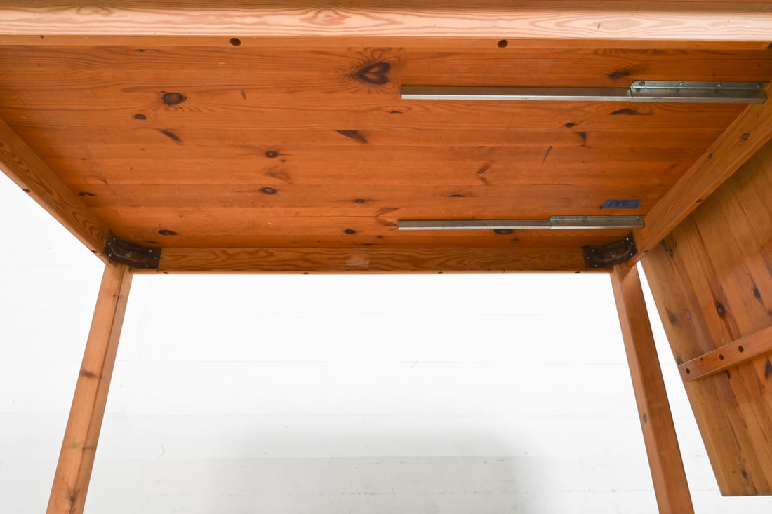 SCANDINAVIAN PINE EXTENDING DINING TABLE C. 1960S - 13