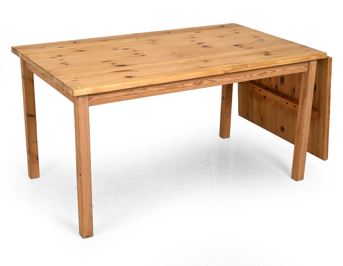 SCANDINAVIAN PINE EXTENDING DINING TABLE C. 1960S - 3