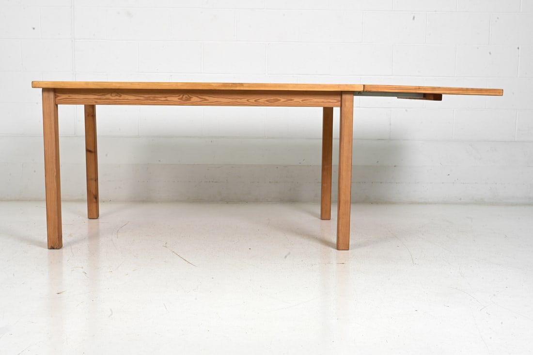 SCANDINAVIAN PINE EXTENDING DINING TABLE C. 1960S - 6