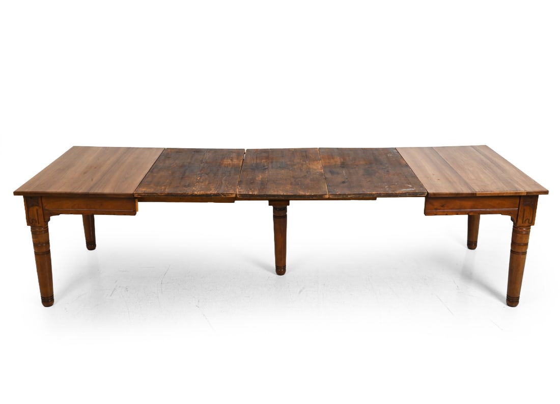 ANTIQUE WALNUT DINING TABLE - 4
