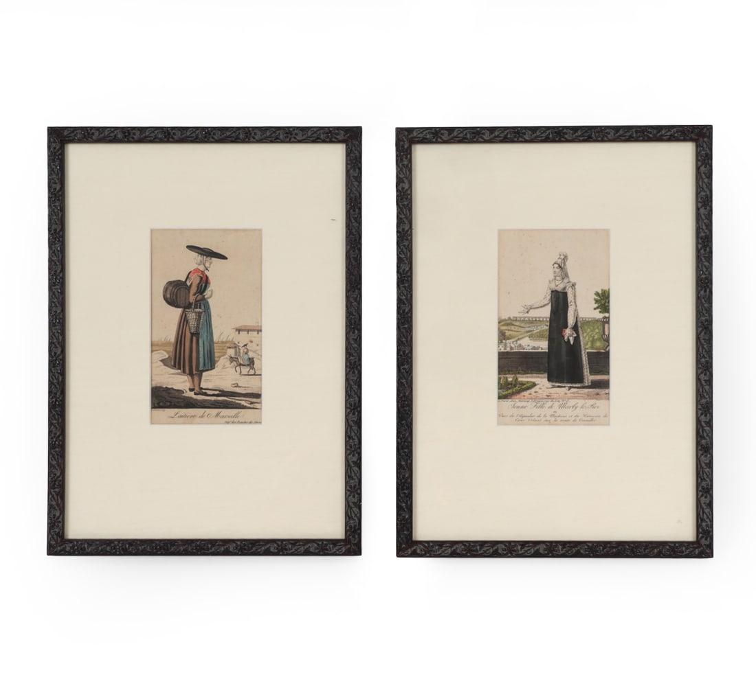 ANTIQUE FRENCH HAND-COLORED ENGRAVINGS (1 of 14)
