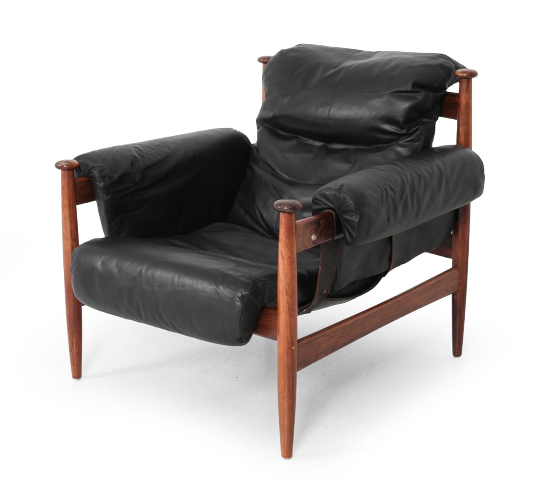 ERIC MERTHEN FOR IRE "AMIRAL" LEATHER LOUNGE CHAIR (1 of 16)
