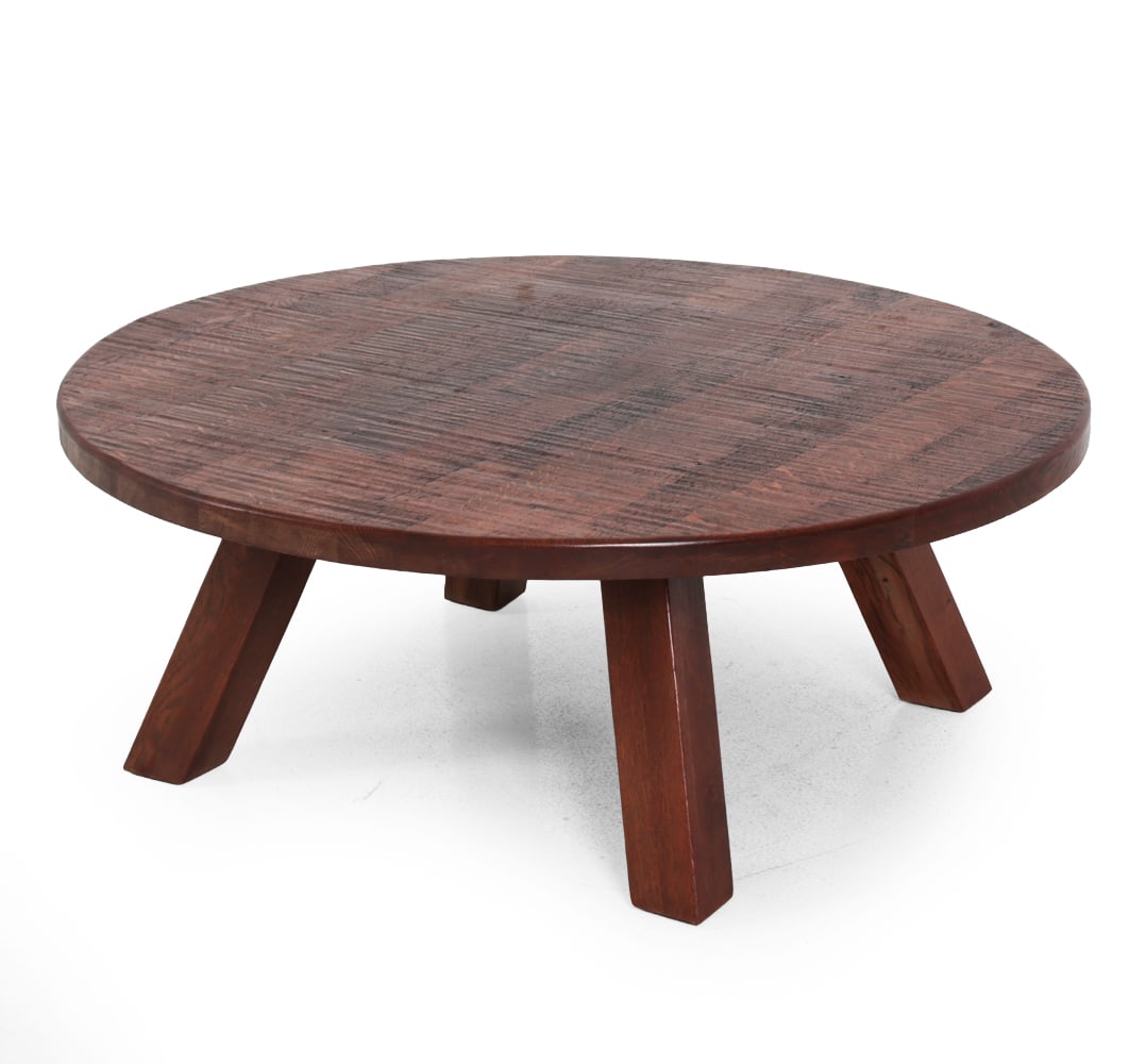 DUTCH BRUTALIST OAK COFFEE TABLE C. 1960S (1 of 14)