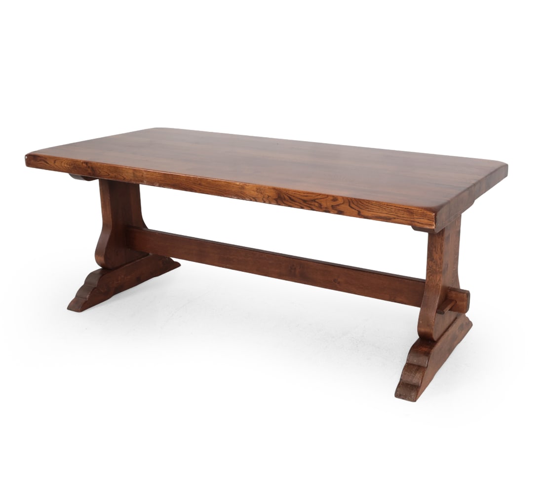 DUTCH OAK TRESTLE DINING TABLE (1 of 18)