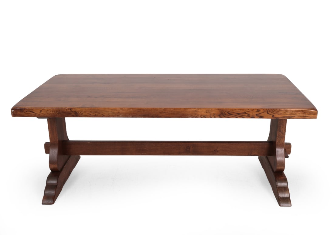 DUTCH OAK TRESTLE DINING TABLE - 2
