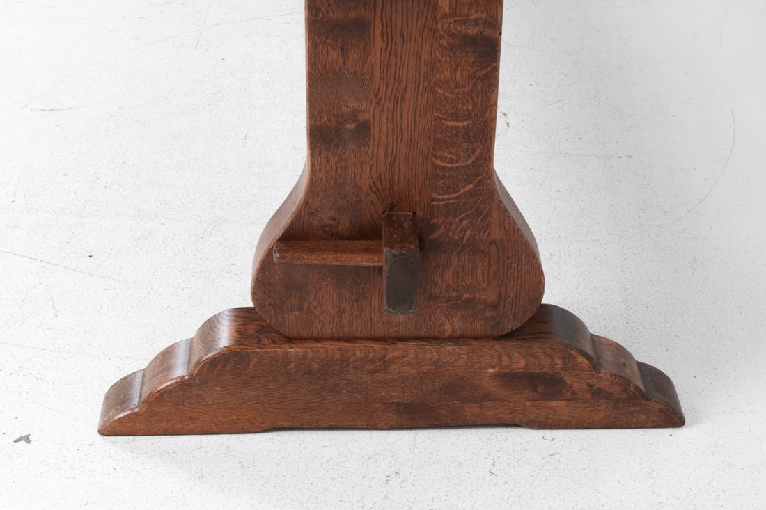 DUTCH OAK TRESTLE DINING TABLE - 6
