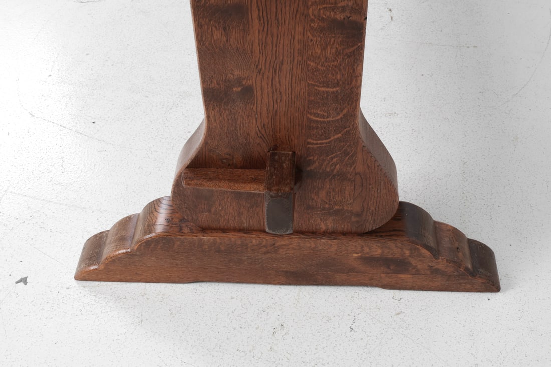 DUTCH OAK TRESTLE DINING TABLE - 8