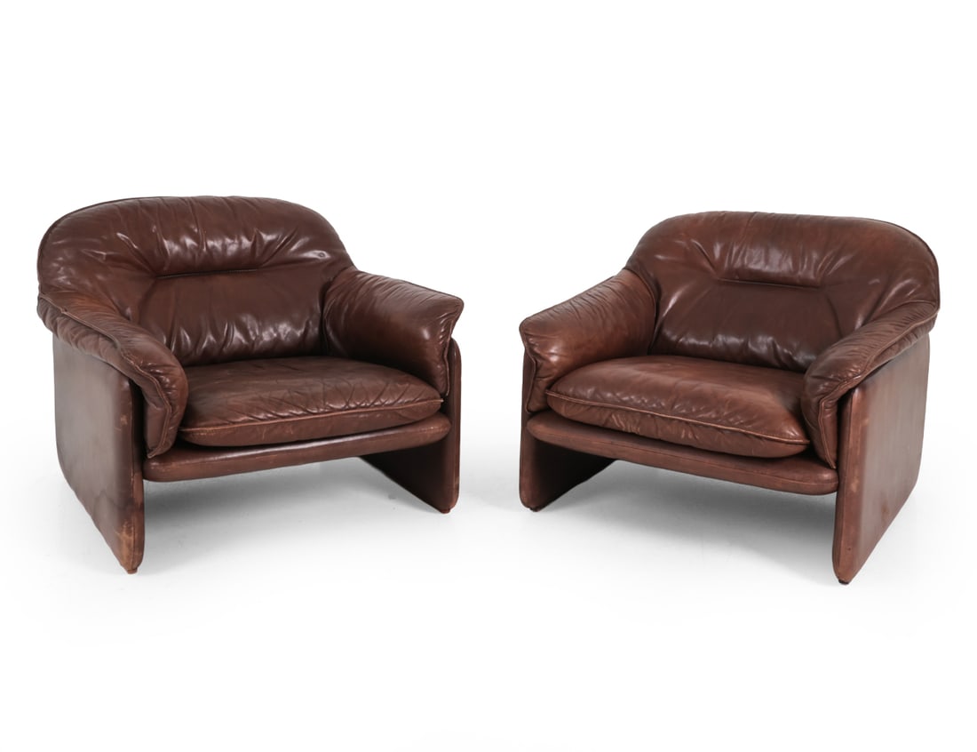 PAIR OF DE SEDE DS-16 LEATHER LOUNGE CHAIRS 1970S (1 of 13)