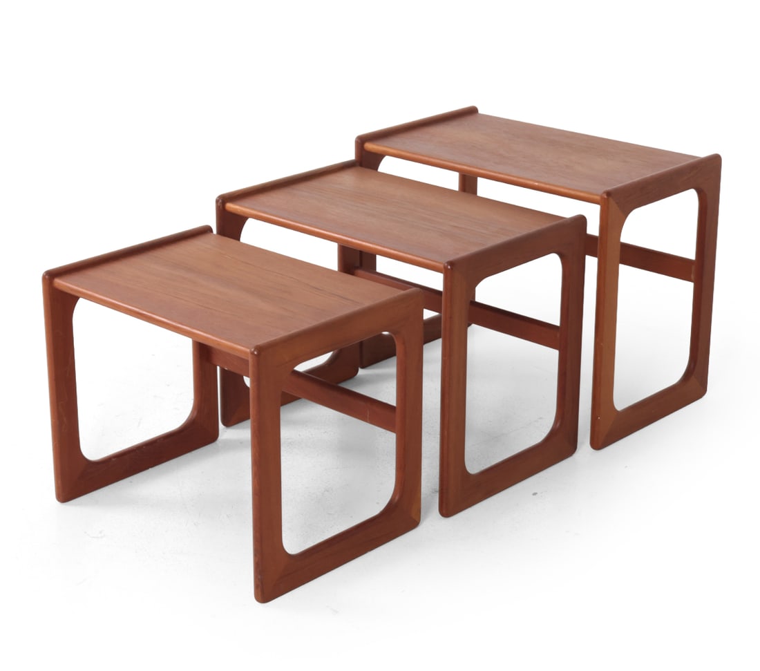 SALIN NYBORG DANISH TEAK NESTING TABLES C. 1960S (1 of 13)