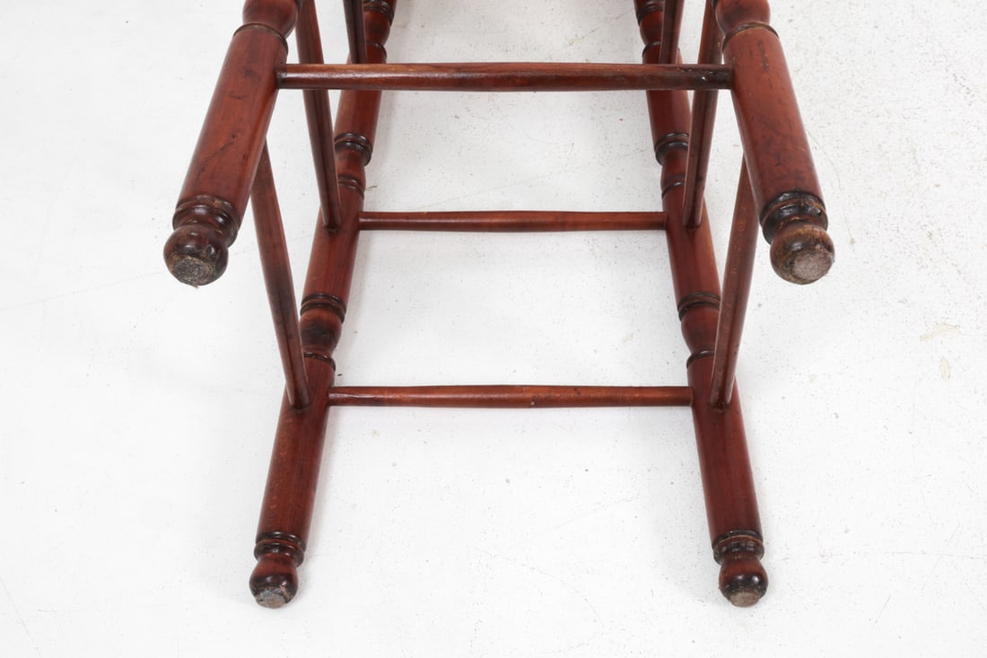 (4) DUTCH RUSH & BEECH BAR STOOLS - 14