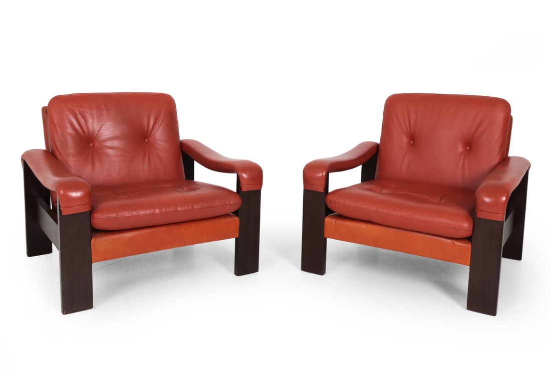PAIR STYLE OF ESKO PAJAMIES LEATHER LOUNGE CHAIRS (1 of 15)