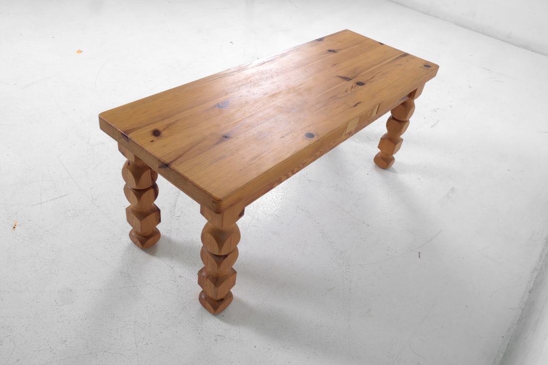 SCANDINAVIAN PINE BENCH C. 1970S - 12