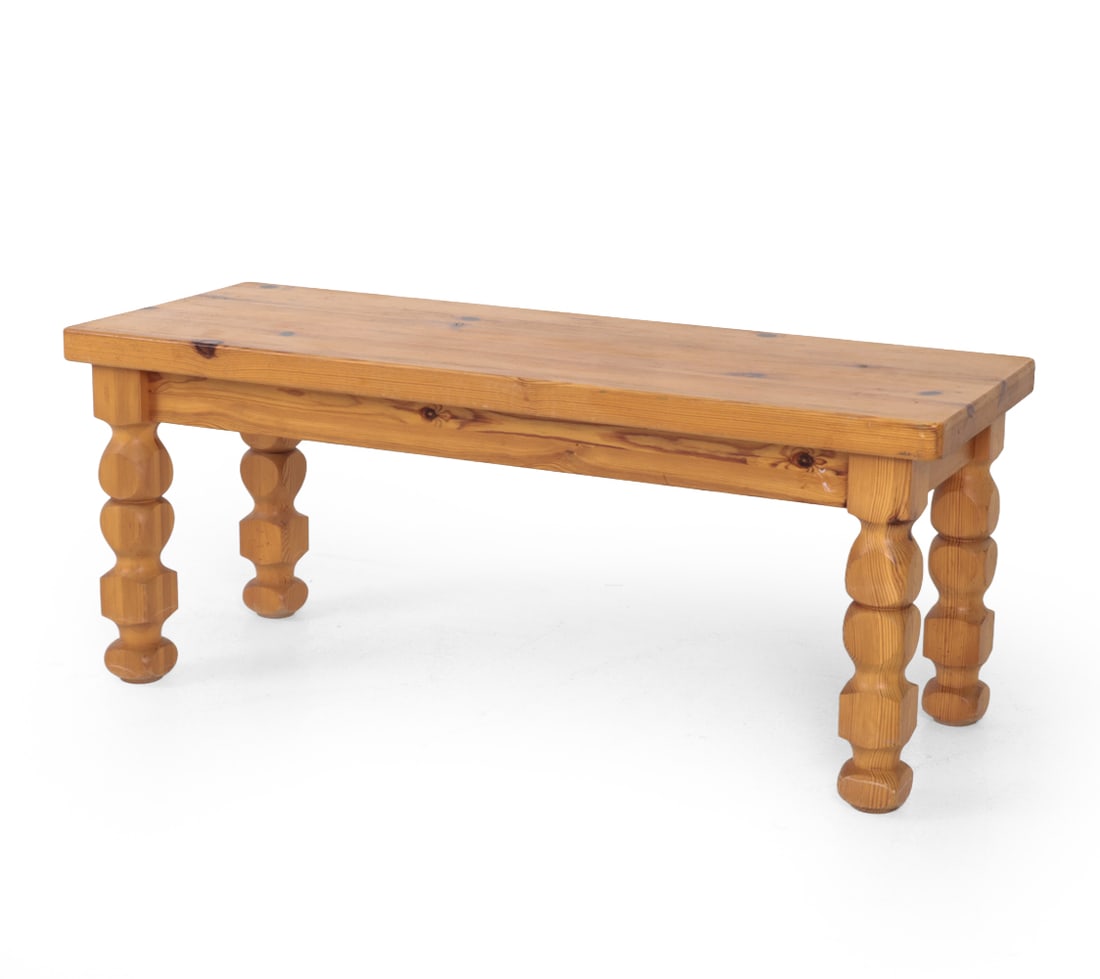 SCANDINAVIAN PINE BENCH C. 1970S - 3
