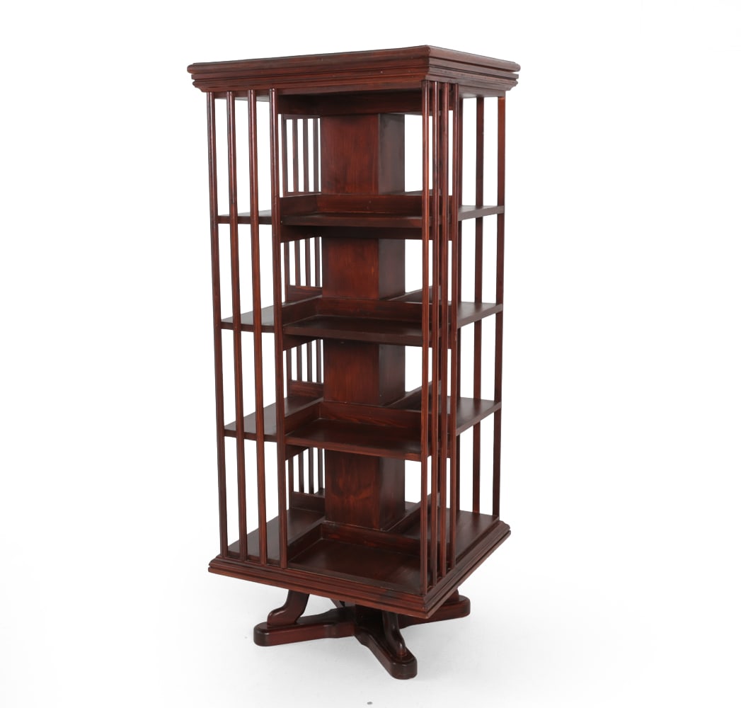 EDWARDIAN STYLE PINE REVOLVING BOOKCASE (1 of 14)