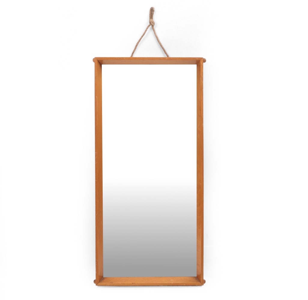 SCANDINAVIAN OAK WALL MIRROR C. 1960S (1 of 8)