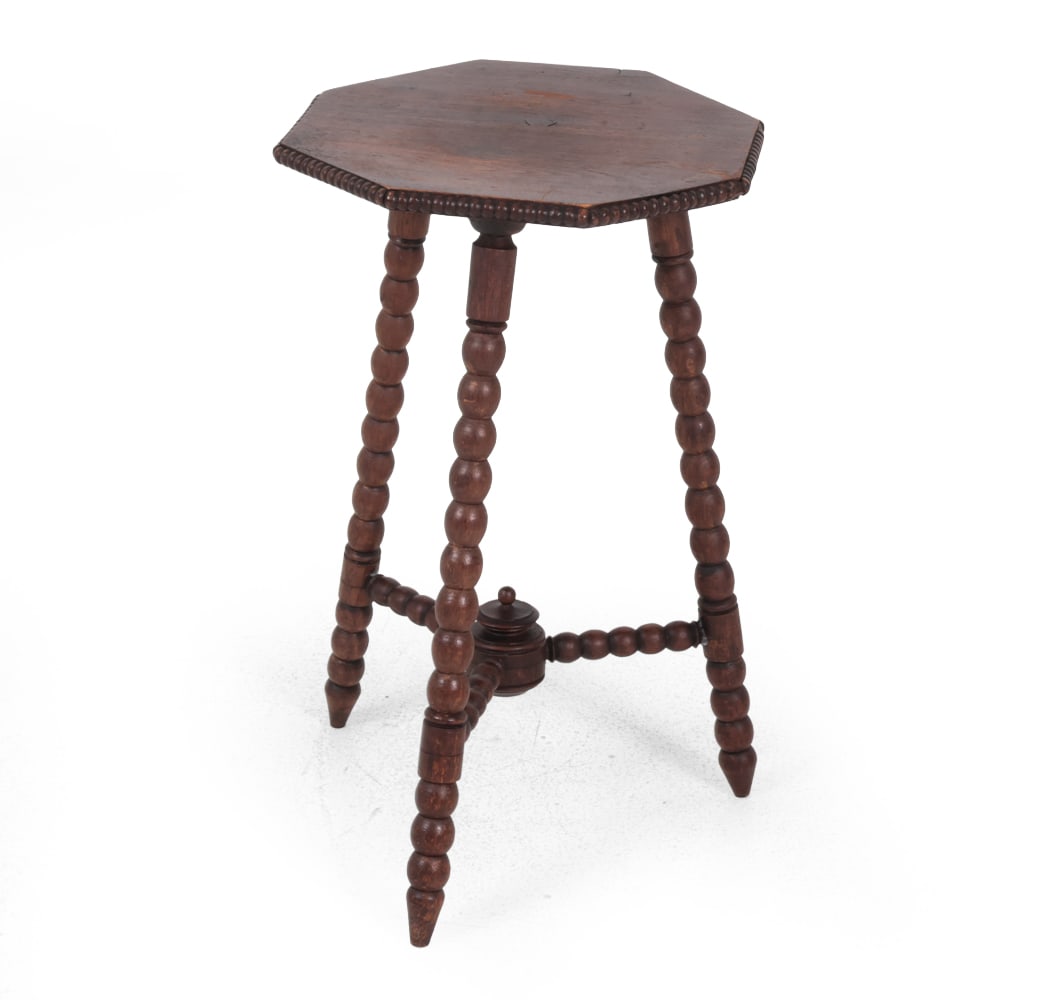 DUTCH BOBBIN TURNED OAK SIDE TABLE (1 of 17)