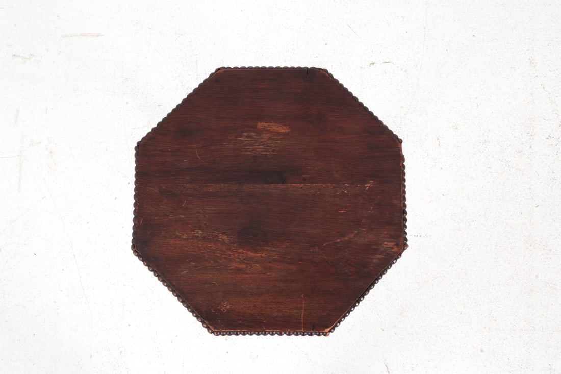 DUTCH BOBBIN TURNED OAK SIDE TABLE - 5