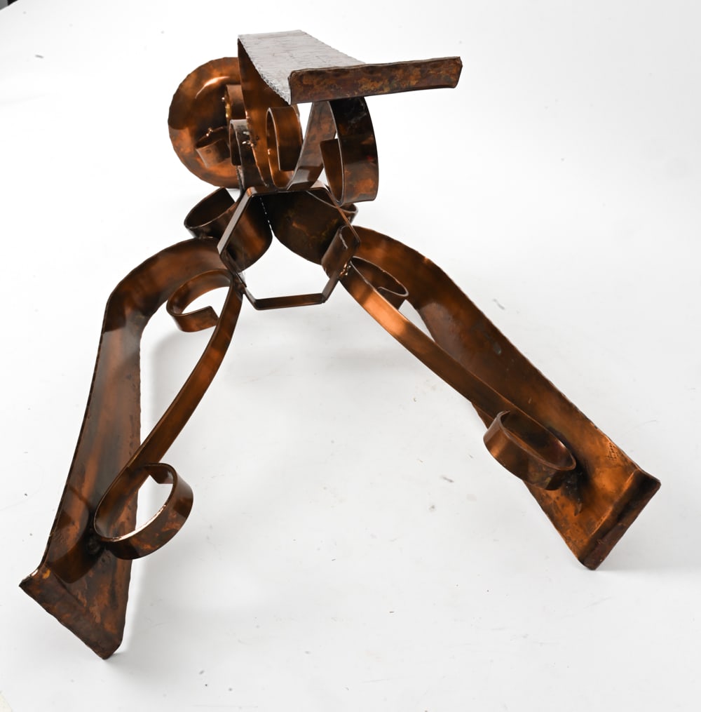 GOTHIC REVIVAL HAMMERED COPPER CANDLEHOLDER - 10
