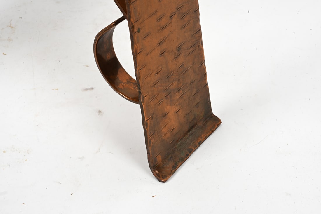 GOTHIC REVIVAL HAMMERED COPPER CANDLEHOLDER - 3