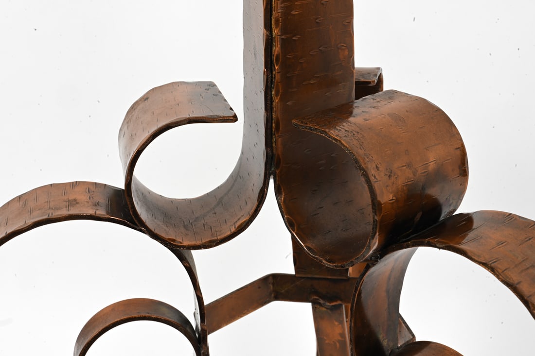 GOTHIC REVIVAL HAMMERED COPPER CANDLEHOLDER - 4