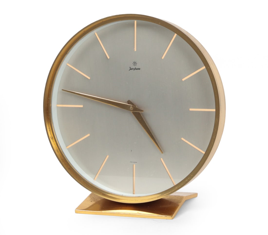 JUNGHANS GERMAN BRASS DESK CLOCK C. 1960S (1 of 13)