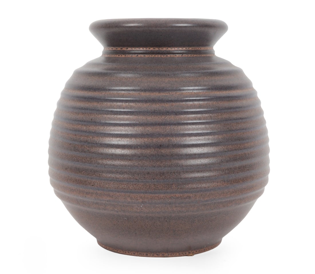 STEULER KERAMIK GERMAN CERAMIC VASE C. 1960S: Marked underneath. Germany, circa 1960s. Dimensions: H 10.25" x W 8.5" x D 8.5" Condition: Wear consistent with age and use. Scuffs, rubs.