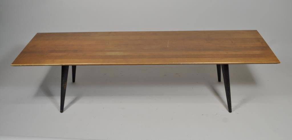 PAUL MCCOBB PLANNER GROUP COFFEE TABLE: H 15" X L 60" X W 18" Condition: Light scratching and discoloration to top. 4": scratch on top.