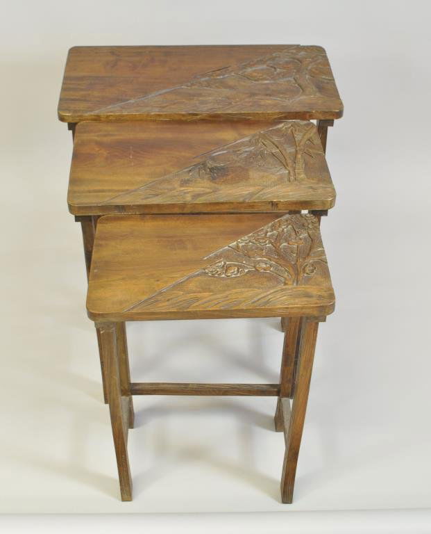 JAPANESE NESTING TABLES AND COFFEE TABLE