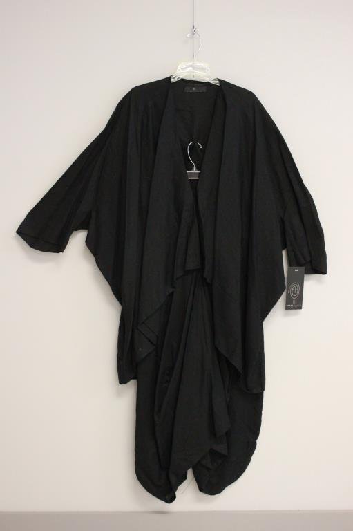 KADEM SASSON BLACK LINEN 2PC SET: Israeli. 100% linen. Elastic waist harem or lagenlook pant, Jacket kimono style. Original label and tags. Condition: Good, new. No rips or tears or staining. Size: No tags but appears to be a large/ex