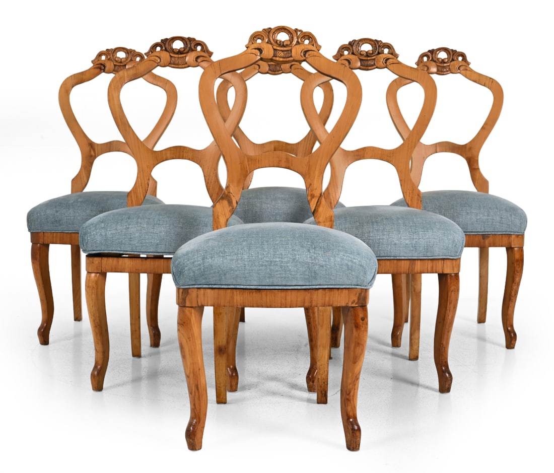 (6) ROCOCO STYLE BIRCH DINING CHAIRS - 2
