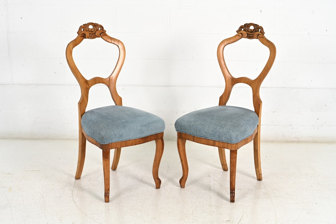 (6) ROCOCO STYLE BIRCH DINING CHAIRS - 6