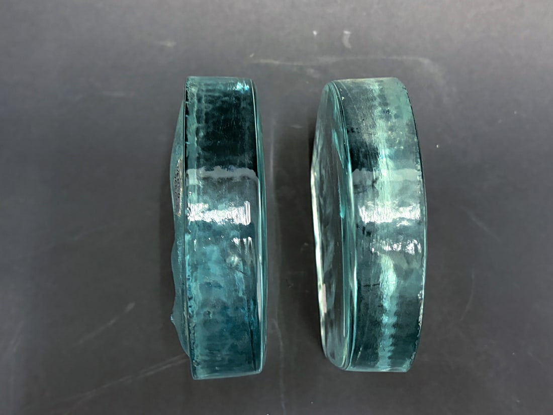 PAIR BLENKO ELEPHANT GLASS BOOKENDS - 9