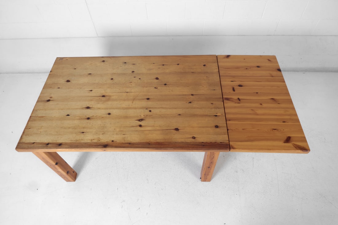 SCANDINAVIAN PINE EXTENDING DINING TABLE C. 1970S - 7