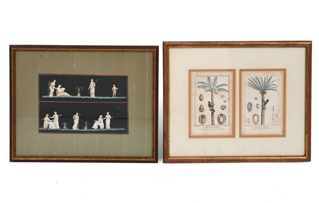 POMPEII FRESCO GOUACHE AND FRENCH ENGRAVINGS (1 of 1)