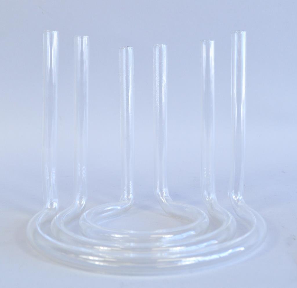 GEORGE JENSEN GLASS TUBE BUD VASES: Dimension: H 6.25" X W 7" X 5" Condition: good