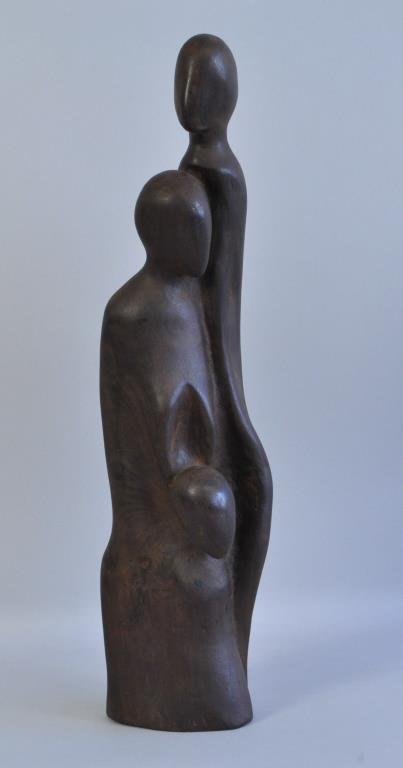CARVED WOOD SCULPTURE BY JACK NICHOLAS: Signed on the bottom Dimension: H 20" x W 4 1/2" x D 5" Condition: good