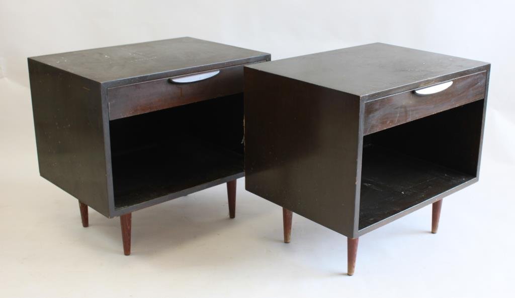 PAIR HARVEY PROBBER NIGHT STANDS: Dimension: H 23" X L 24" X W 18" Condition: Scratches and surface wear.