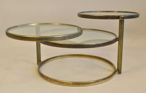 Mid Century Tiered Br Swing Arm Side Table