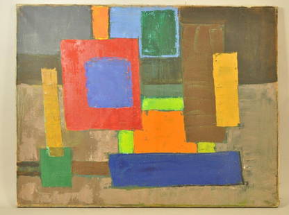 PAUL HEIFETZ (1927-2010, 20TH CENTURY) ABSTRACT: Untitled (color abstract forms ) Oil on canvas, not signed Dimension: H19.5" X W25.5" Condition: good Provenance: From the estate of Paul Heifetz, son of Yasha Heifetz