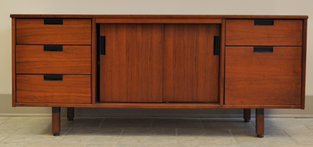 HESCO FURNISHINGS CREDENZA: Dimensions: L 60 1/4" x W 19 3/4" x H 25 3/4" Condition: some minor wear, overall very good condition Provenance: From a Redding, CT Estate.