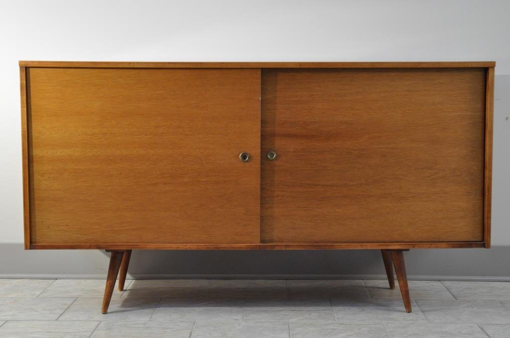 PAUL MCCOBB PLANNER GROUP SIDEBOARD CABINET: Marked to back Measurements: 33" X 60" X 18" Condition: overall good condition, some wear to edges and surfaces