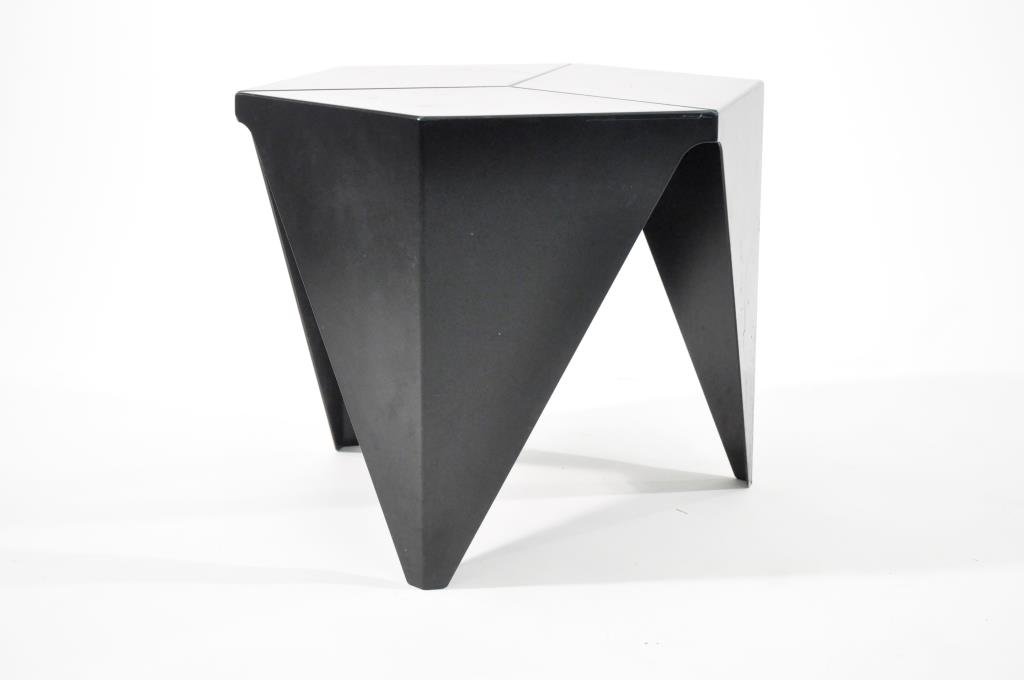 ISAMU NOGUCHI BLACK PRISMATIC TABLE: Dimensions: H 14.75" x W 18.5" x D 18.5"Vitra Museum editionCondition: Loss to enamel on one leg, light surface scratches.