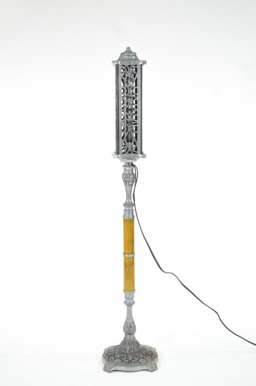 ART DECO FUNERAL LAMP: Dimensions: H 55" x W 10" x D 10"Condition: untested, has cord, good