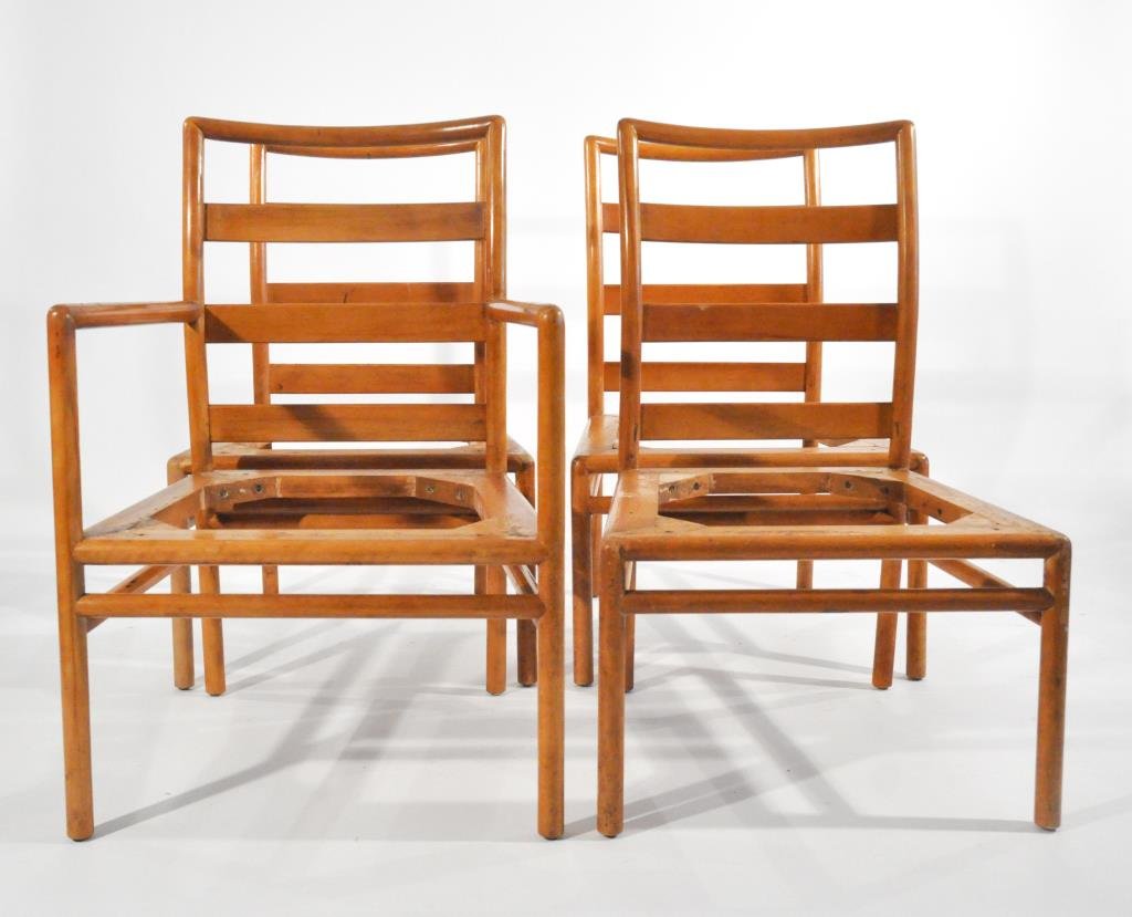4 ROBSJOHN GIBBINGS CHAIR FRAMES: Dimensions: H 34" X W 24" X D 21"Condition: without cushions, some losses to finish