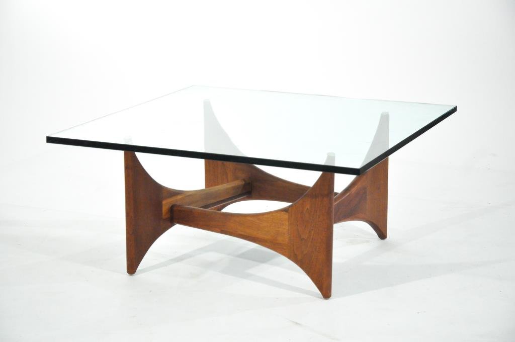 ADRIAN PEARSALL MID-CENTURY COFFEE TABLE: Dimensions: H 16.25" x W 36" X D 36"Condition: Good.