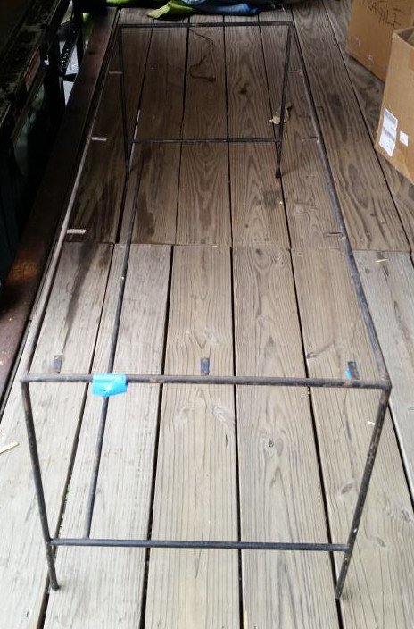 PAUL MCCOBB COFFEE TABLE FRAME: Dimensions: H 23" x W 60" x D 22"Condition: fair, some rust and paint lossONSITE WAREHOUSE AUCTION, ITEMS MUST BE PICKED UP WITHIN 7 DAYS AFTER THE AUCTION, ALL ITEMS LEFT PAST THAT DAY WILL BE ABANDO