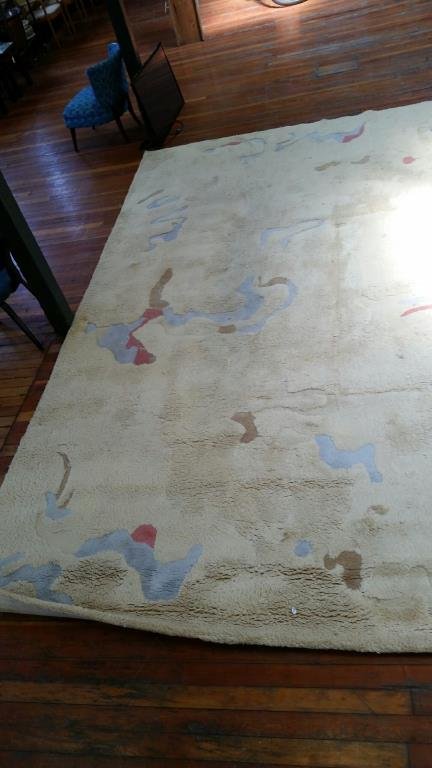 LARGE EDWARD FIELDS MID-CENTURY RUG: Dimensions: Length 142"Condition: fairONSITE WAREHOUSE AUCTION, ITEMS MUST BE PICKED UP WITHIN 7 DAYS AFTER THE AUCTION, ALL ITEMS LEFT PAST THAT DAY WILL BE ABANDONED