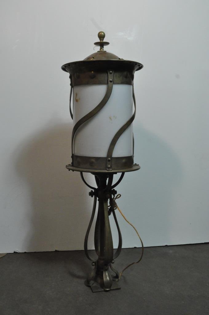 BRASS NEWEL POST LAMP: 36" TALLONSITE WAREHOUSE AUCTION, ITEMS MUST BE PICKED UP WITHIN 7 DAYS AFTER THE AUCTION, ALL ITEMS LEFT PAST THAT DAY WILL BE ABANDONED