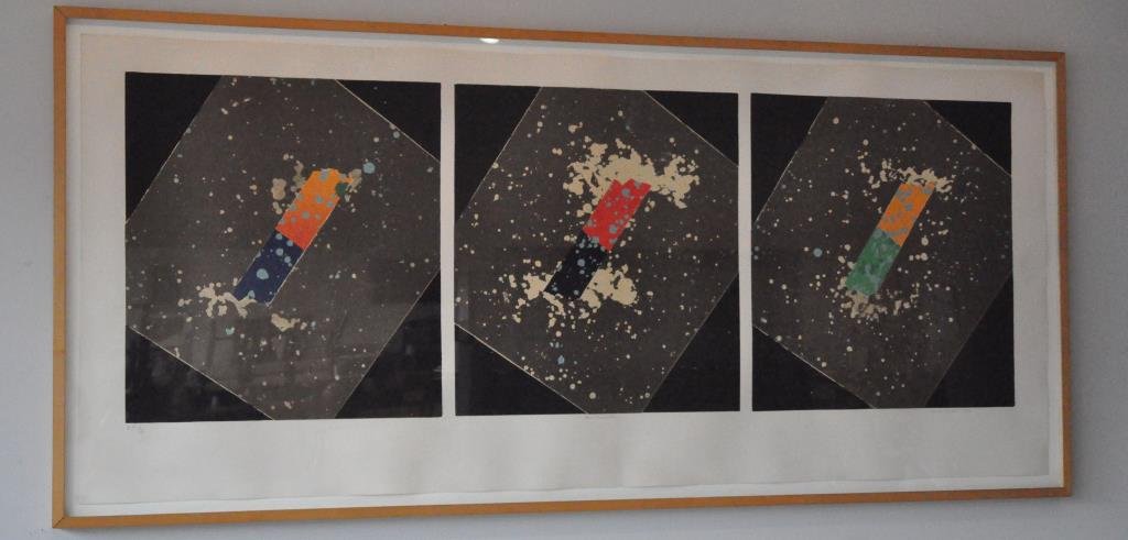 FRANK ROTH (AMERICAN 1936 -: Bar Sinister, 1983Color silkscreen, edition A.P. 17/20, titled, signed and dated.Dimensions: Frame H35"x W 77 1/4", Sight H 31.5 x W73 1/4" Condition: good